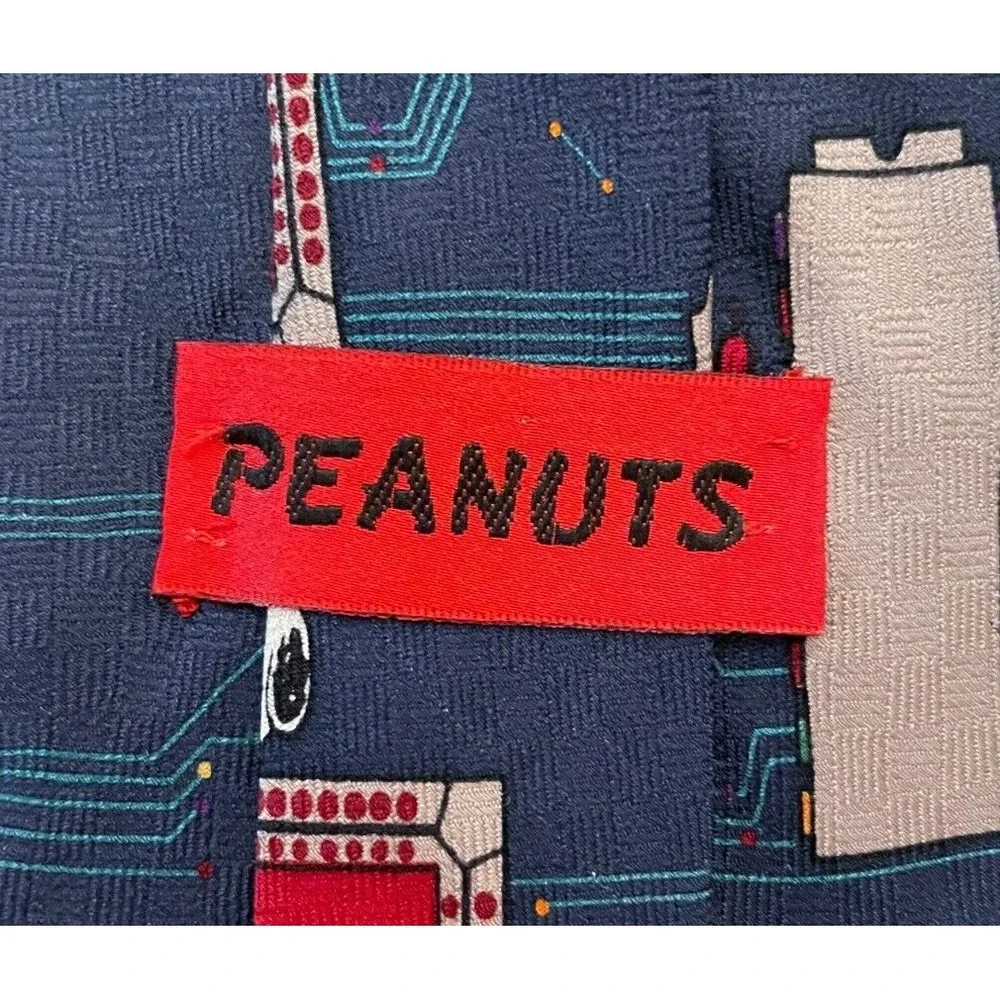 Peanuts United Feature Syndicate Men's Neck Tie Blue Micro Joe Snoopy 100% Silk